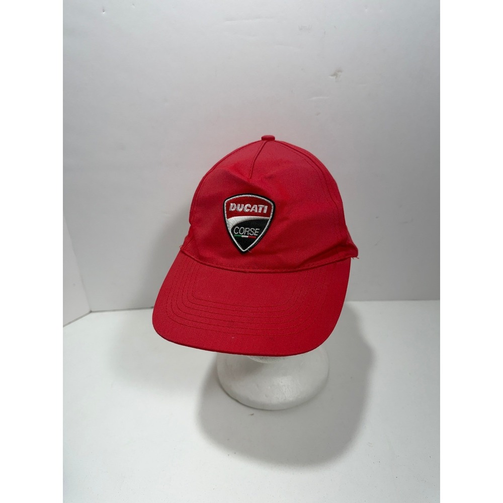 Ducati Corse Racing Baseball Cap Red Adjustable Embroidered Logo Hat 3 Cime